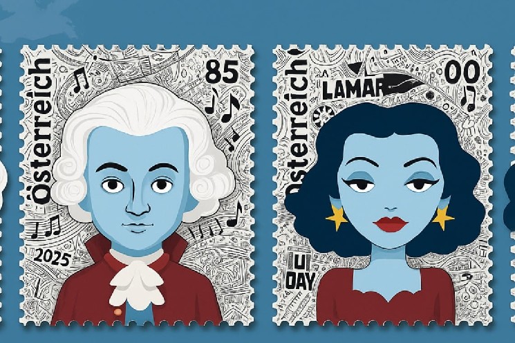 a new collection of NFT stamps inspired by Mozart and Hedy Lamarr