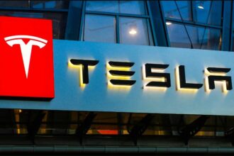 Tesla Logo On Building