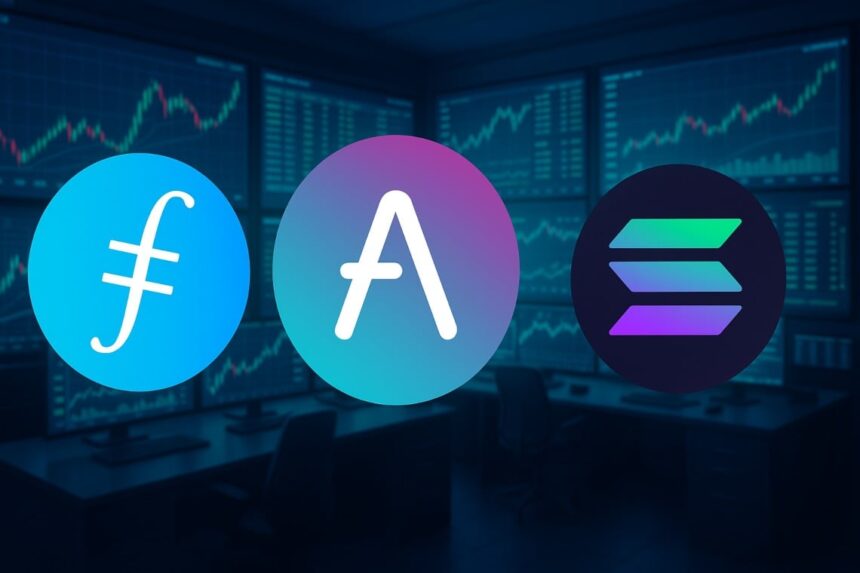 Analysis of the crypto Filecoin, Aave, and Solana