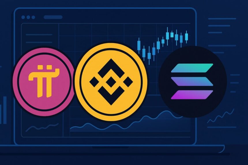 Pi Network (PI), BNB e SOL (Solana): how are they doing?