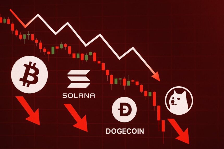 Even altcoins correct: Bitcoin, Solana, and Dogecoin