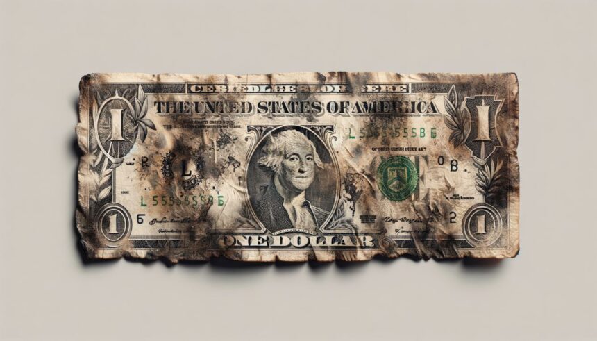 a dirty US Dollar Bill