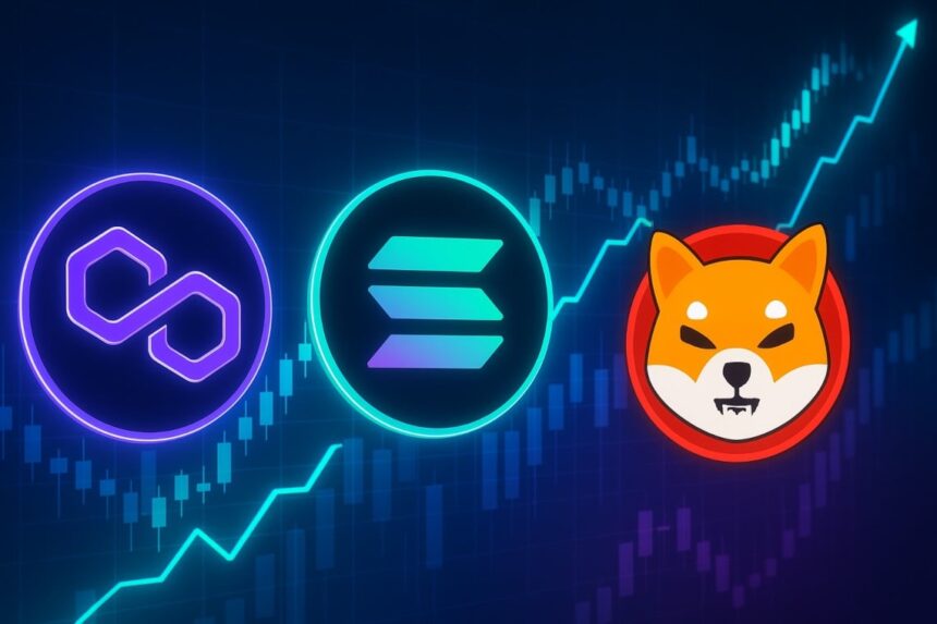 Price analysis of Polygon (POL), Solana (SOL), and Shiba Inu (SHIB)