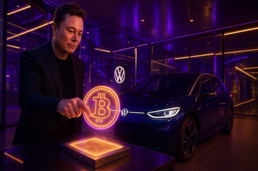 Person buying Wolkswagen with bitcoin