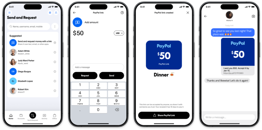 PayPal adds new one-to-one payment links that will soon support crypto