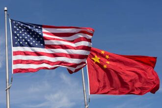 US China flags