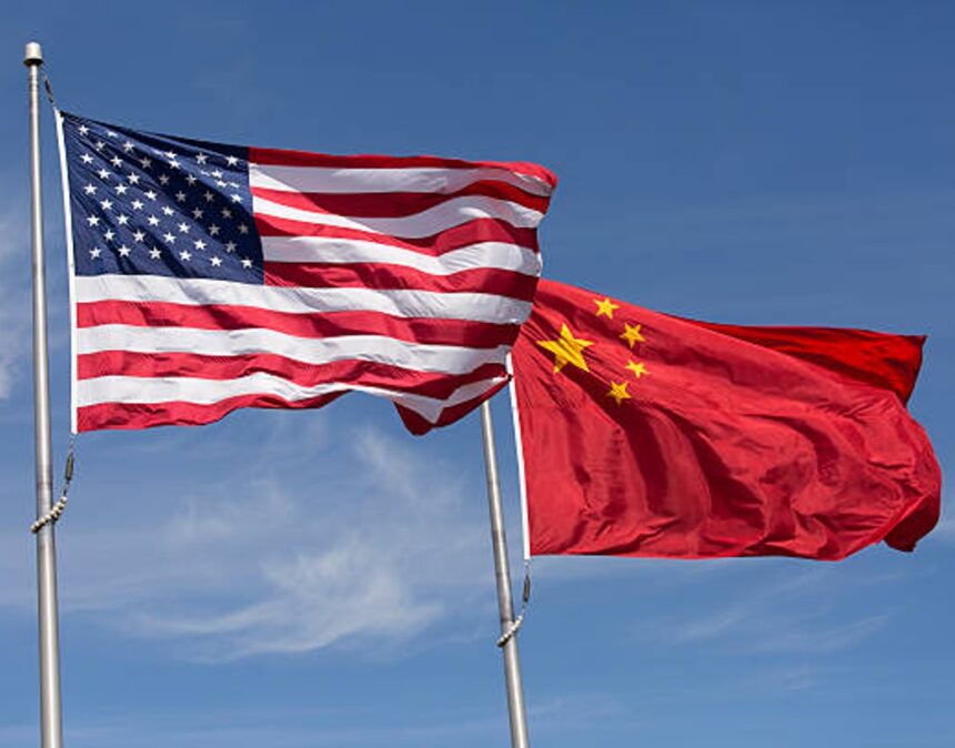 US China flags