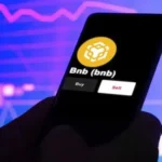 Logo de la moneda BNB en un smartphone.