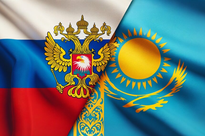 Kazakhstan Russia Flags