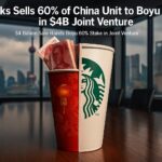 Starbucks coffee cup showing ownership split between Boyu Capital and Starbucks
