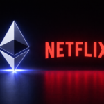Ethereum and Netflix logos in focus