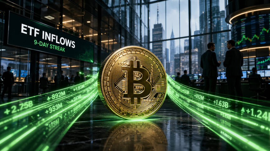 US Bitcoin ETFs are on their longest inflow streak this year as funds hit near 7% of BTC supply