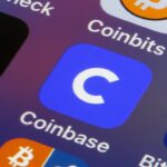 Coinbase app logo on iPhone