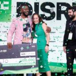 Kevin A. Damoa, Founder & CEO, Glīd, Claire Kroft and Ankit Malhotra, winners of the Startup Battlefield 2025, pose onstage during day three of TechCrunch Disrupt 2025 at Moscone Center on October 29, 2025 in San Francisco, California.