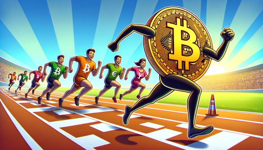 bitcoin btc running race rally relay