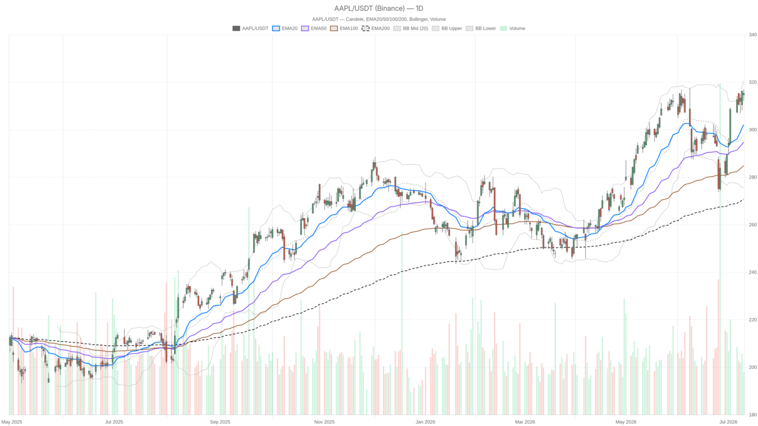AAPL Stock Nears $320 Ceiling After 49% Rally: Time for Caution?