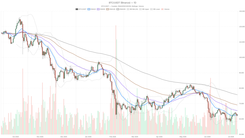 Bitcoin price today: Fear Index at 22 as BTC clings to $62,852