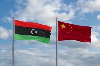 China Libya Flags