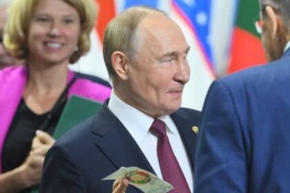 vladimir putin russia president brics currency bill mockup