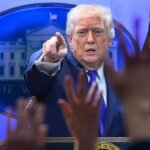 donald trump addressing reporters
