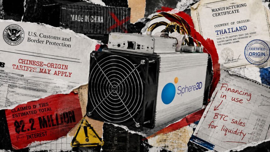 Bitcoin miner Sphere 3D faces $2.2M tariff claim equal to 77% of its cash