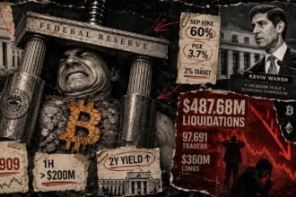 Fed Chair Kevin Warsh triggers a $488 million crypto liquidation cascade as rate-hike expectations rise