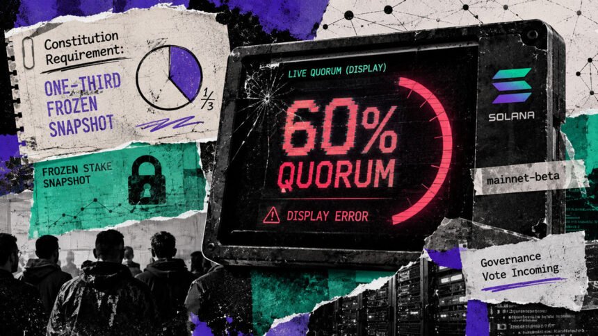 Solana’s first governance vote nears with a live 60% quorum display error