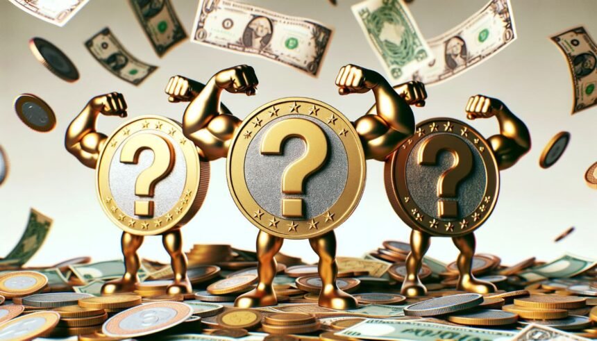 3 COINS WITH MUSCLES