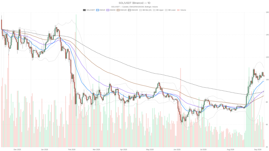 Solana Price Today Holds $102.93 as Hourly Momentum Turns Bearish