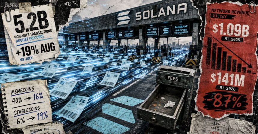 Solana processed 5.2 billion transactions after revenue collapsed 87% – here’s what changed