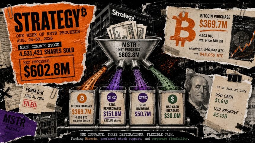 Strategy splits $603 million share sale between Bitcoin purchases and STRC support