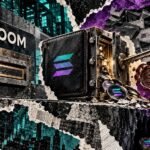 Editorial collage of a locked Bloom withdrawal system beside an open Solana wallet controlled by a separate key.